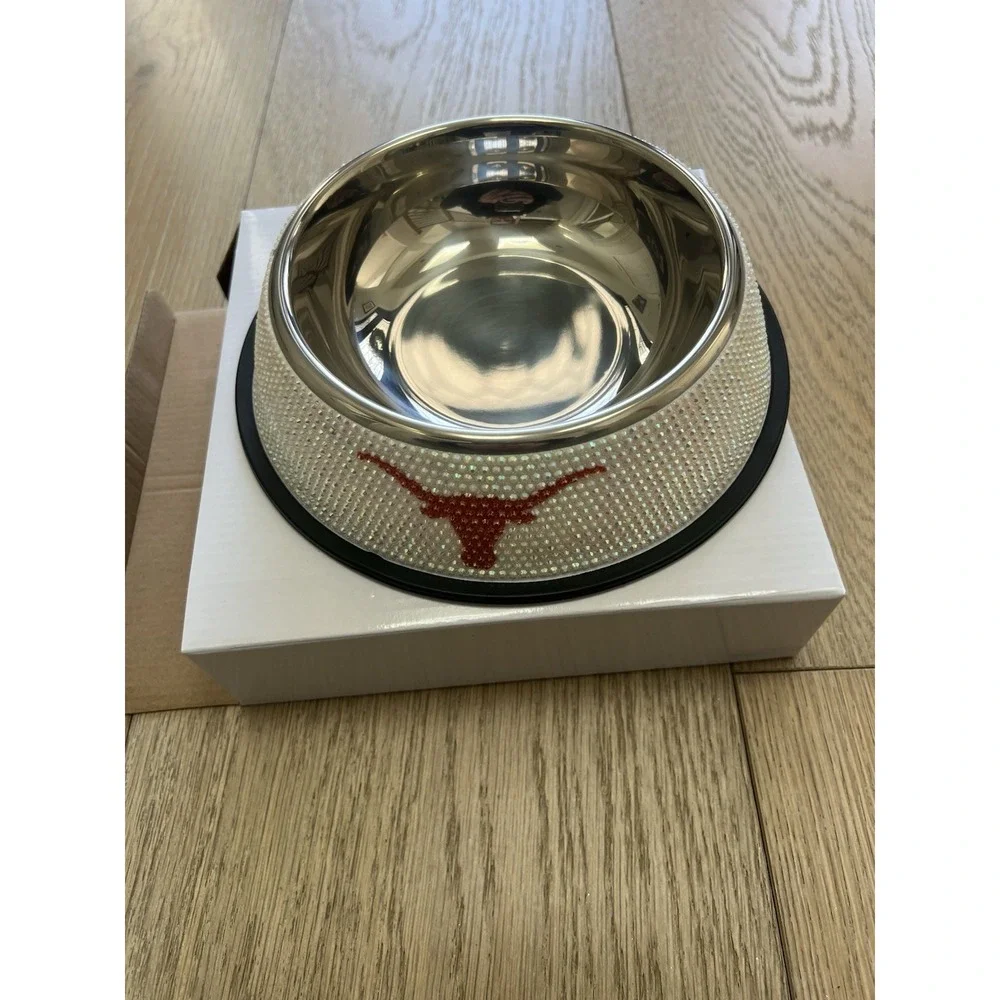 University‎ Of Texas Longhorns| Licensed NCAA Bling Stainless Pet Bowl New